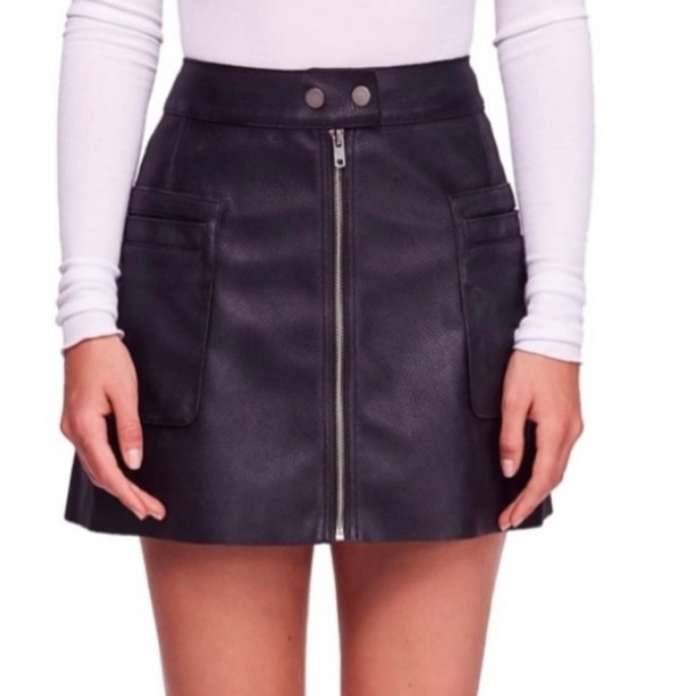 Free People Vegan Leather Mini Skirt